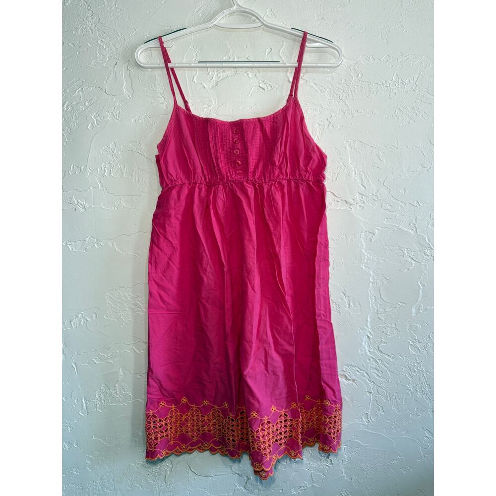 Joe‎ Fresh pink eyelet trim tunic babydoll tank top womens medium y2k vintage